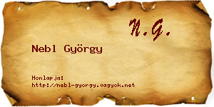 Nebl György névjegykártya